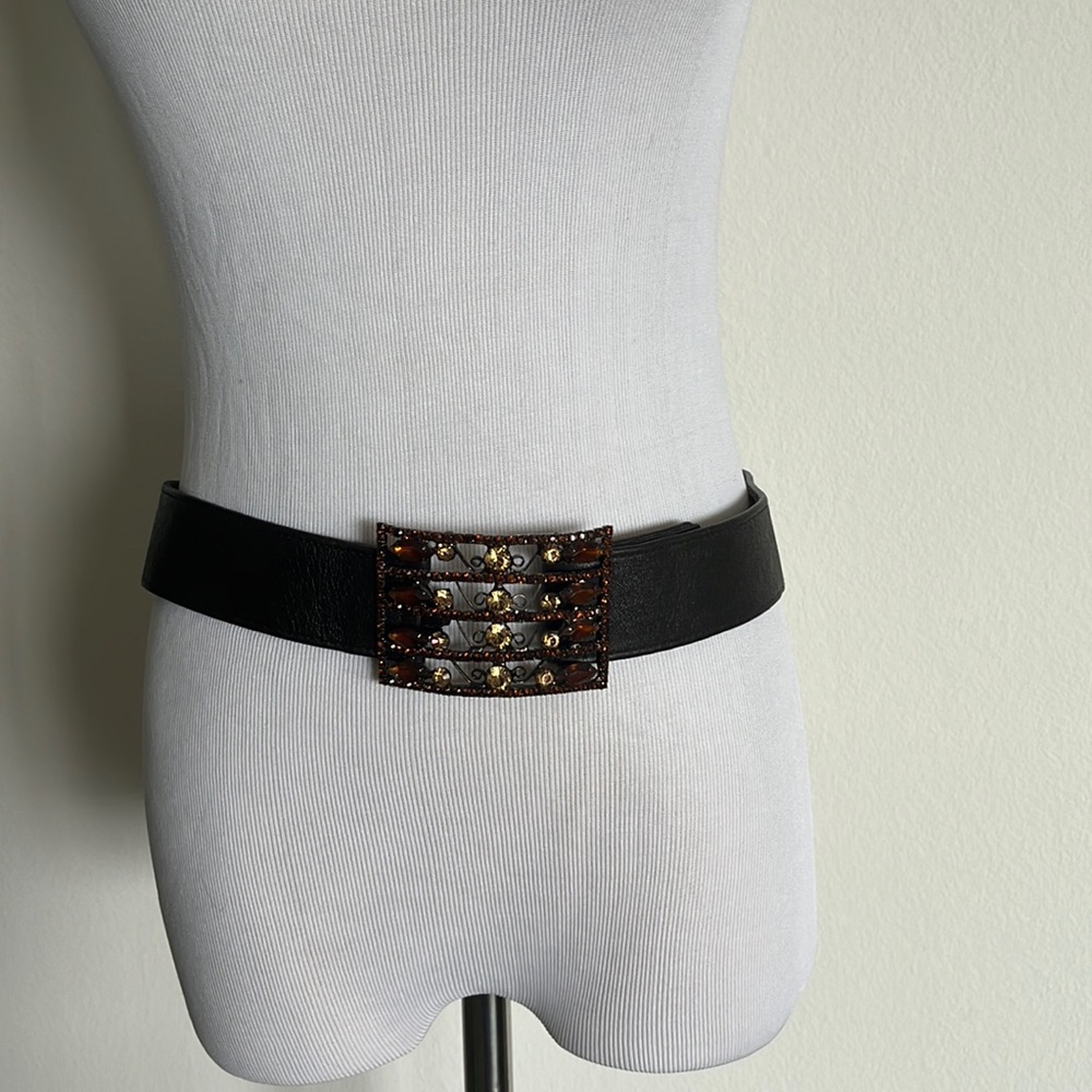 Woman’s Jocelyn brown belt, 30 inches adjustable crystals